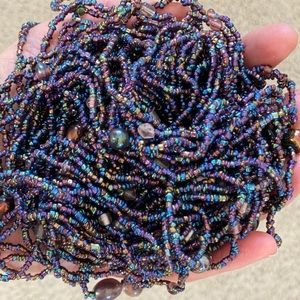 Seed Beads iridescent purple blue huge lot new
